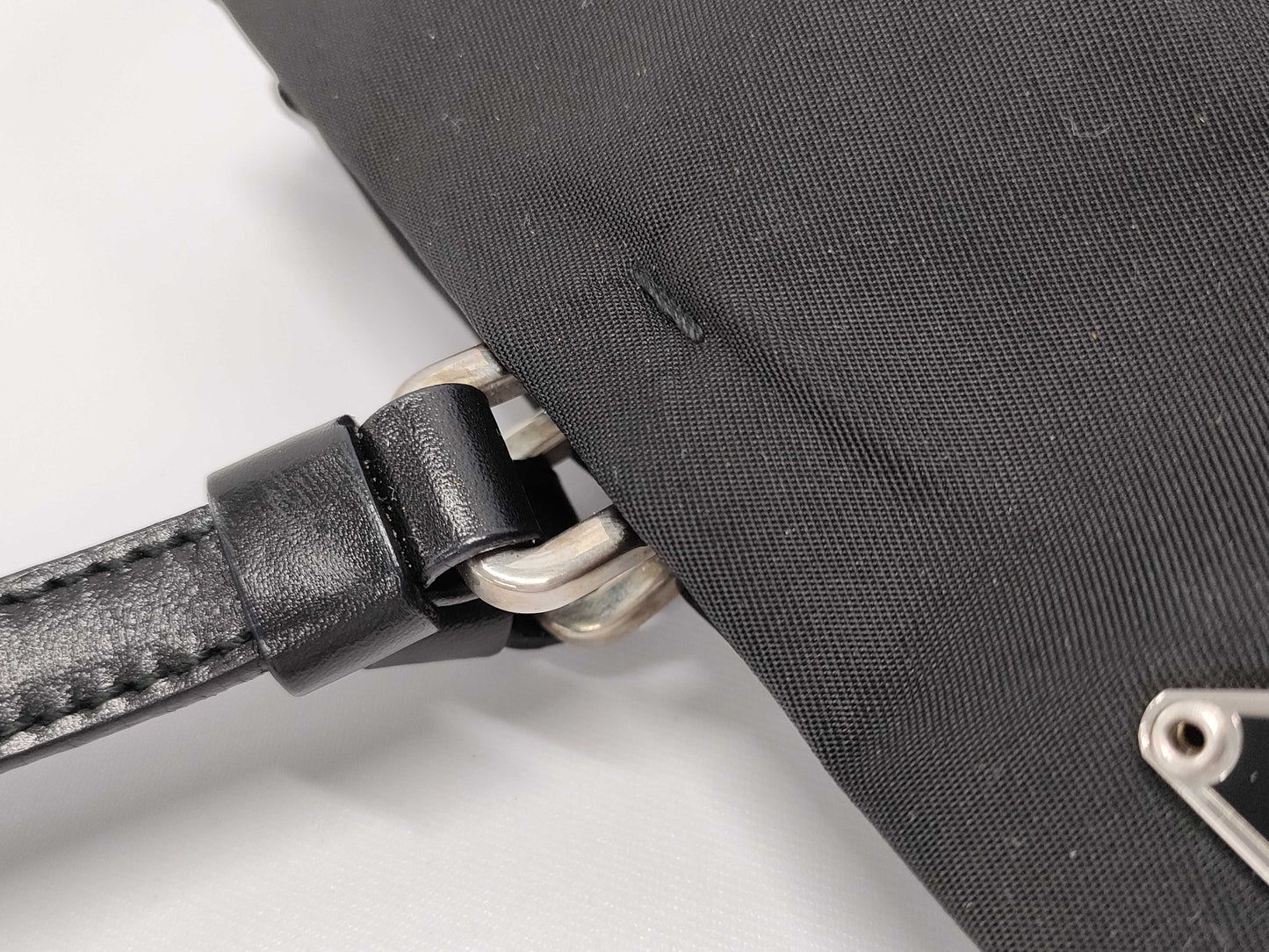 PRADA PRADA Nylon Prada Tote Bag Nylon Triangle Plate Tessuto Black Tote Bag Handbag