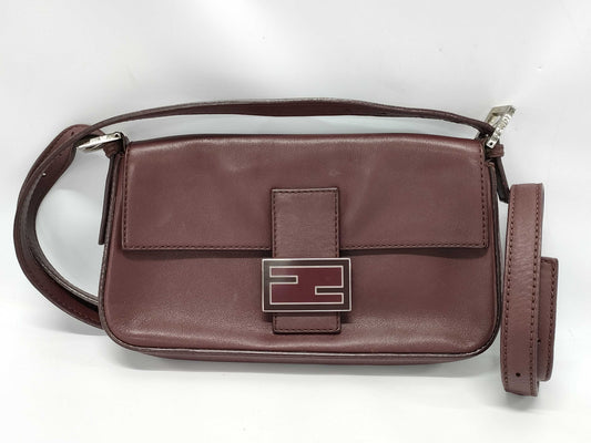 FENDI Mamma Baguette Bucket Leather Shoulder Bag