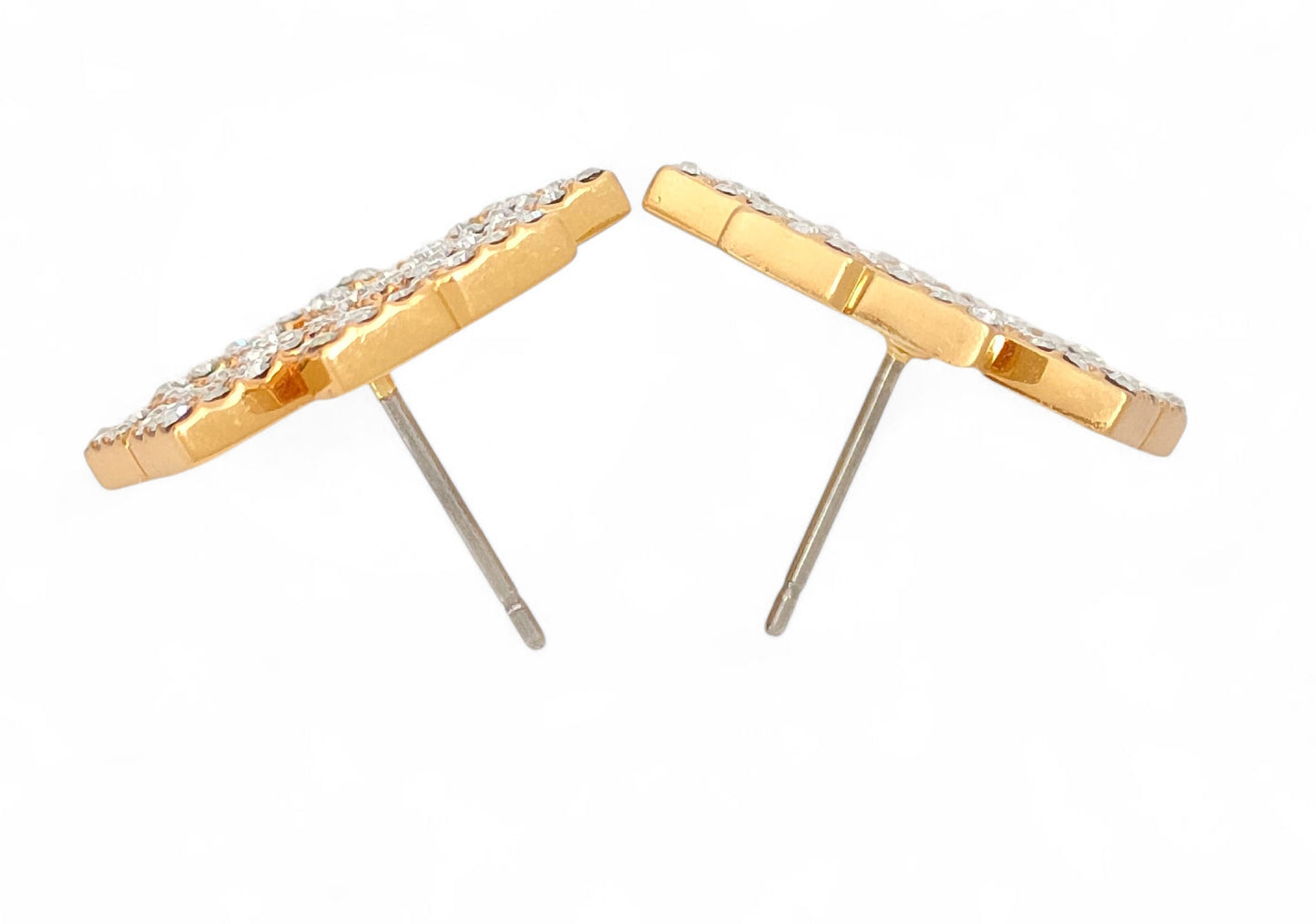 Tory Burch Gold-Colored Rhinestone Earrings, 6.6g