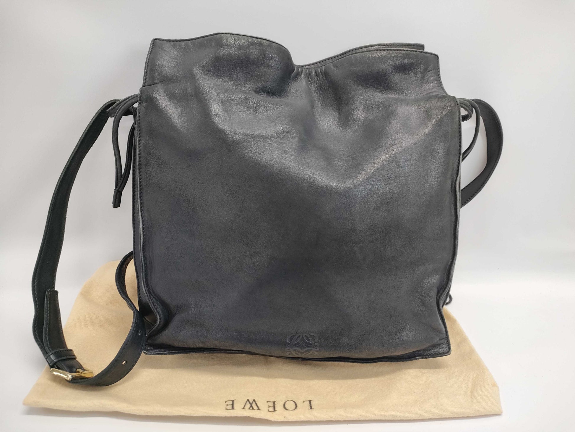 LOEWE 7233 Flamenco Shoulder Bag, Black