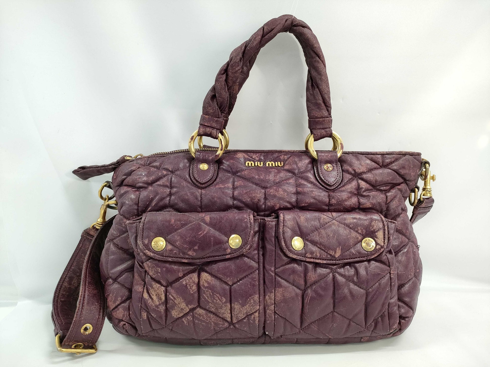 Miu Miu 7366 Miu Miu Miu Tote Bag Logo Tote Bag