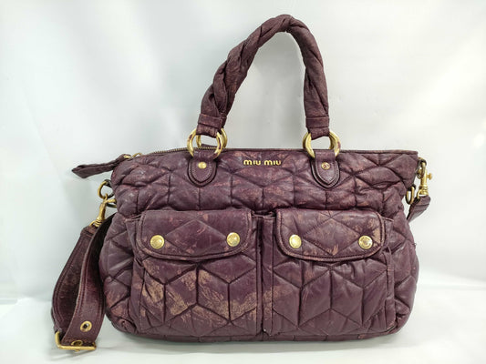 Miu Miu 7366 Miu Miu Miu Tote Bag Logo Tote Bag