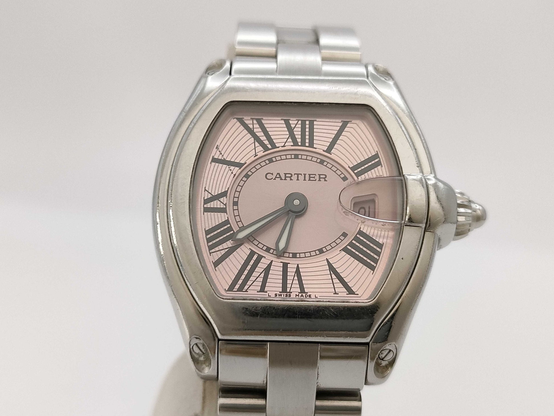 Cartier Roadster SM W62017V3 2675 259173BB Quartz Pink Dial Women's Watch