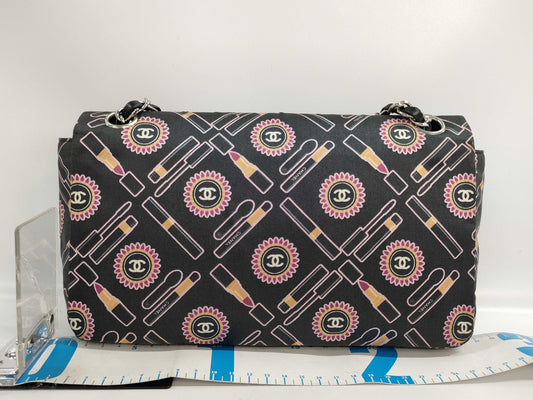 CHANEL Matelasse 25 Icon Satin Lipstick Double Chain Shoulder Bag, No. 9