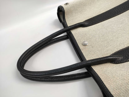 HERMES Garden File MM Toile H/Buffle Skipper Women's Tote Bag, Gray