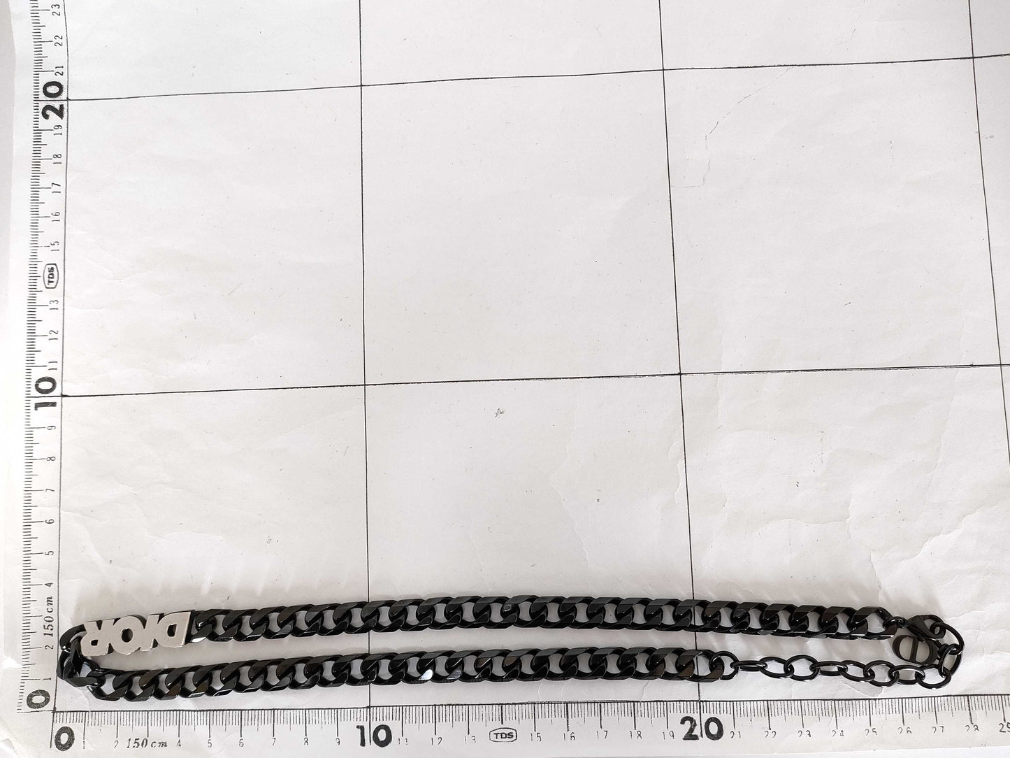 Dior Chain Link Necklace Metal Black Necklace