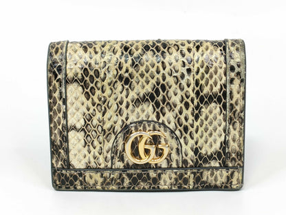GUCCI Ophidia GG Marmont Python Bifold Wallet