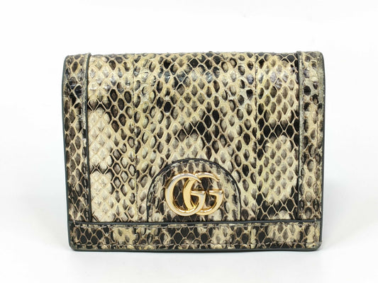 GUCCI Ophidia GG Marmont Python Bifold Wallet