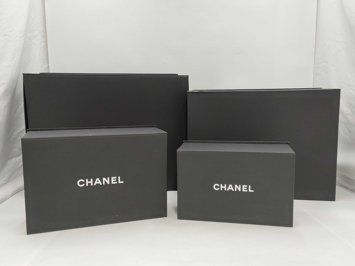 CHANEL Empty Box, Matte Black, Magnetic Closure, Set of 4 