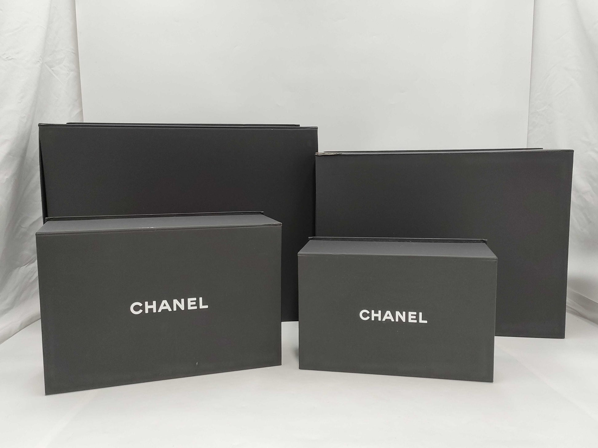 CHANEL Empty Box, Matte Black, Magnetic Closure, Set of 4 
