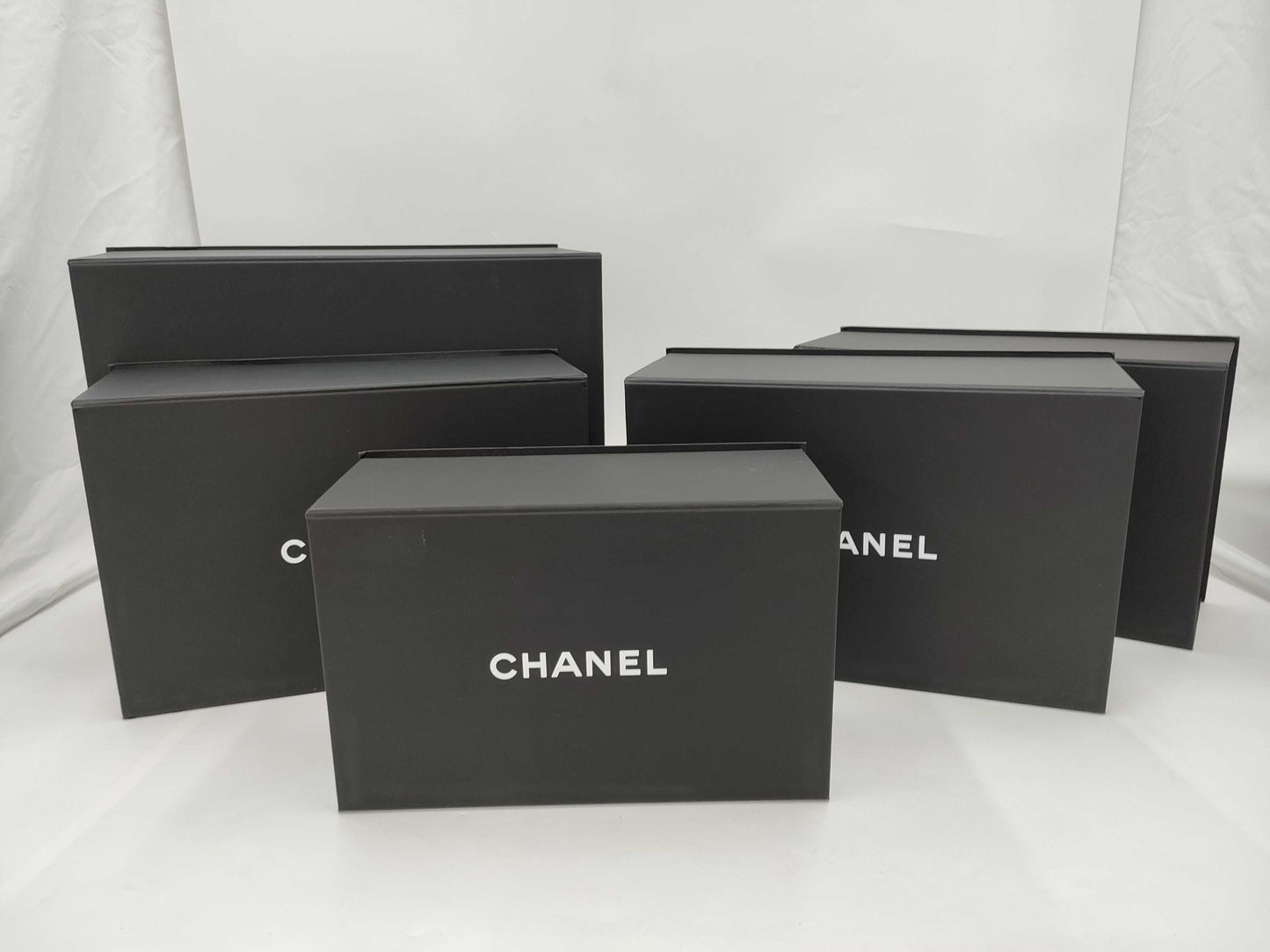 CHANEL Empty Box, Matte Black, Magnetic Closure, 5 Boxes 