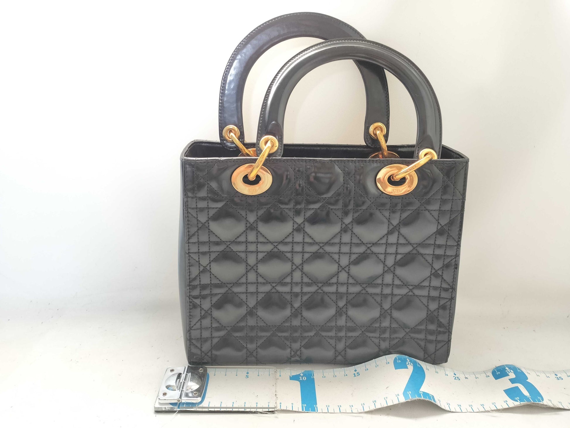 Dior Lady Dior Cannage Patent Handbag