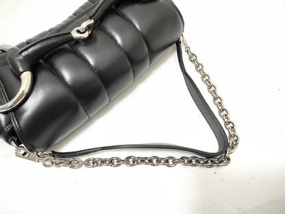 GUCCI Horsebit Leather 2-Way Shoulder Bag Black 764339 Shoulder Bag