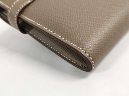 HERMES Kelly Wallet Etoupe D Stamp Wallet