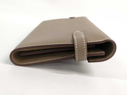 HERMES Kelly Wallet Etoupe D Stamp Wallet