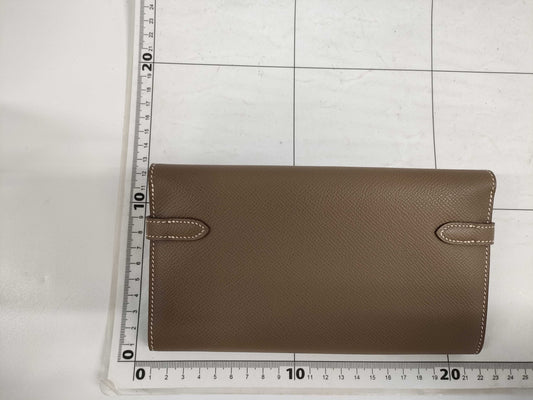 HERMES Kelly Wallet Etoupe D Stamp Wallet