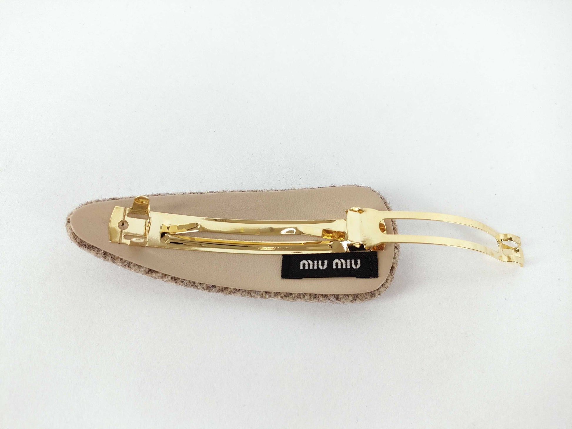Miu Miu Tweed Wool Hair Clip Barrette Hair Accessory
