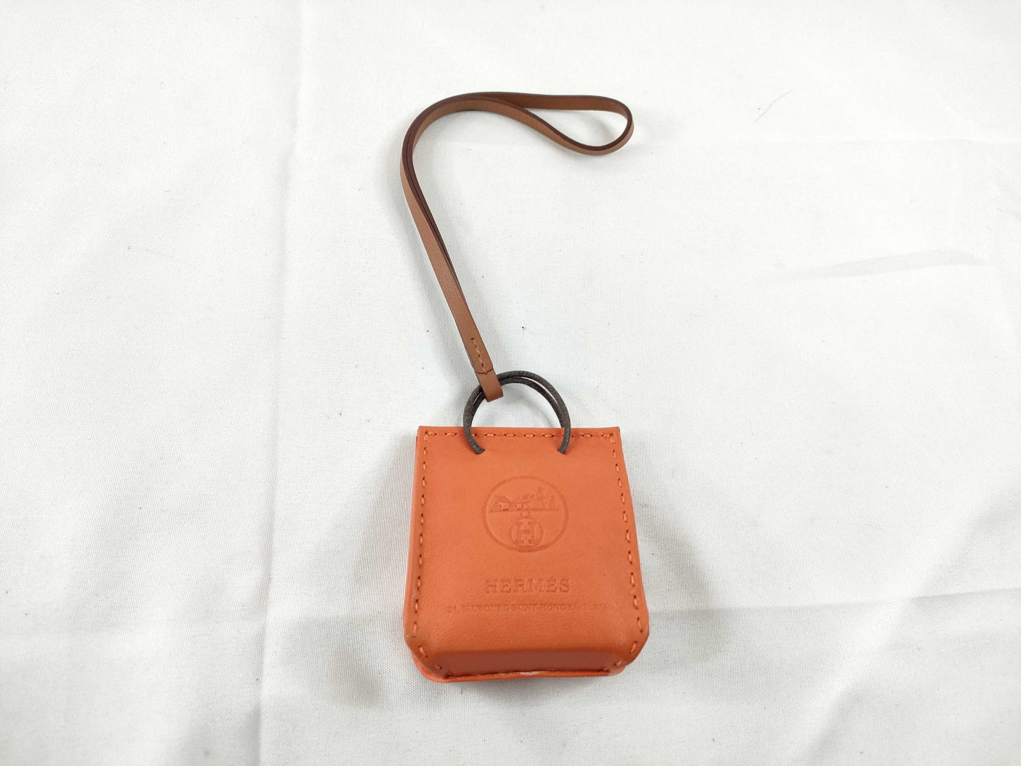 HERMES Sac Orange Shopper Bag Charm A New Charm