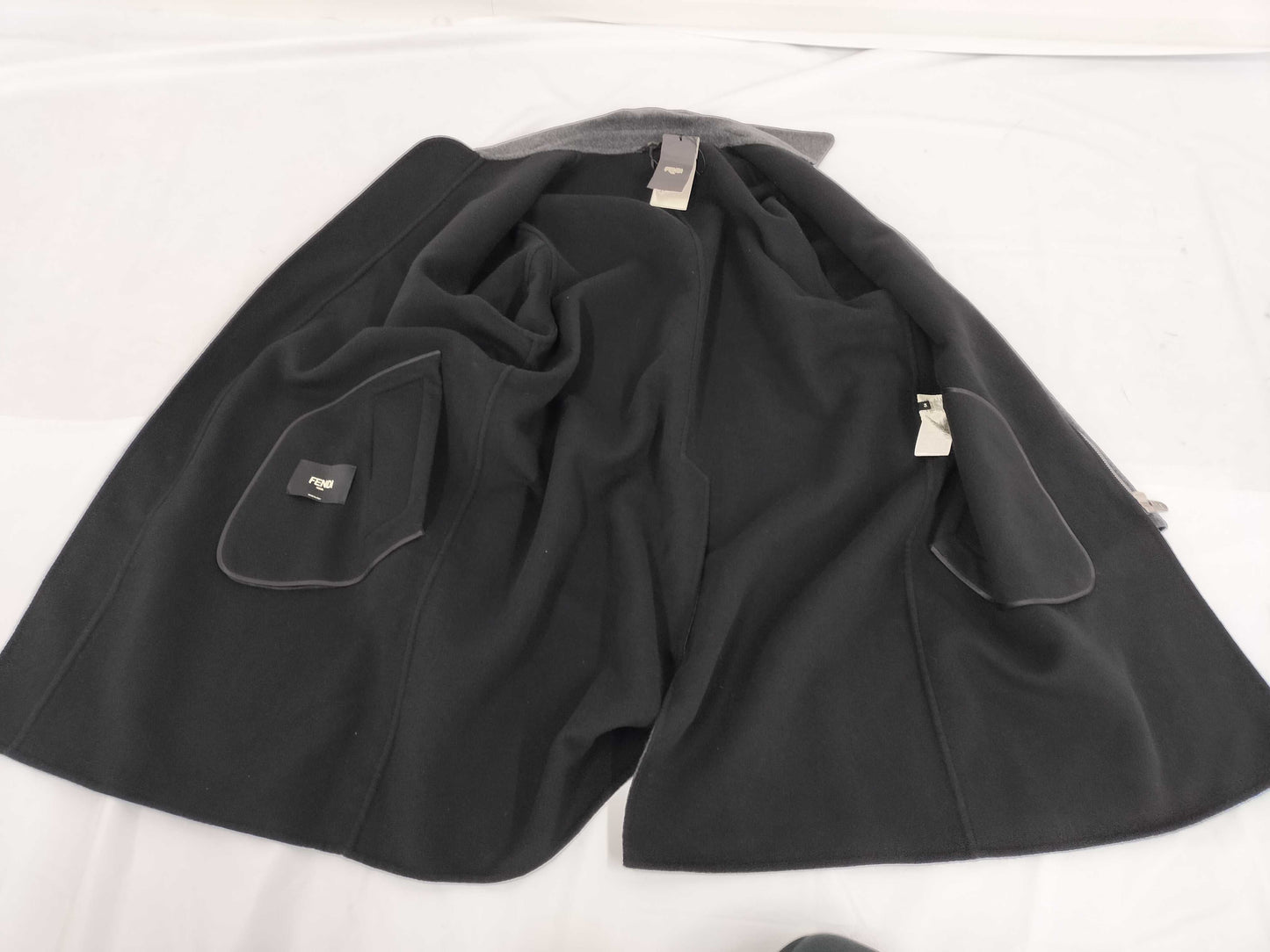 FENDI Zip-Up Long Coat Cashmere/Viscose 54 Coat