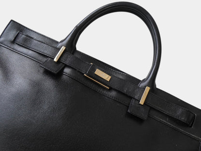 GUCCI Gucci Logo Leather Handbag, Business Bag, Handbag, A4 Size, Black, Business Bag