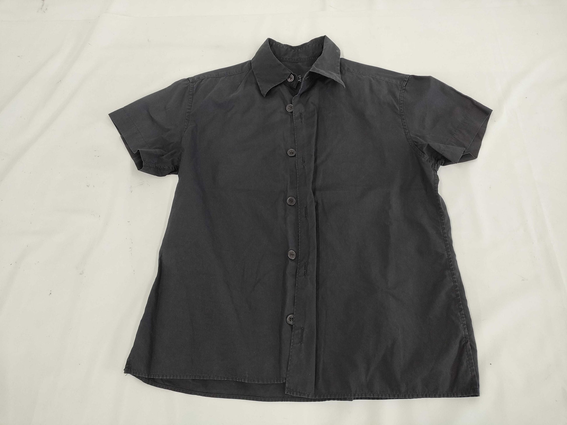 Ys Yohji Yamamoto Short Sleeve Shirt, Black, Size 3