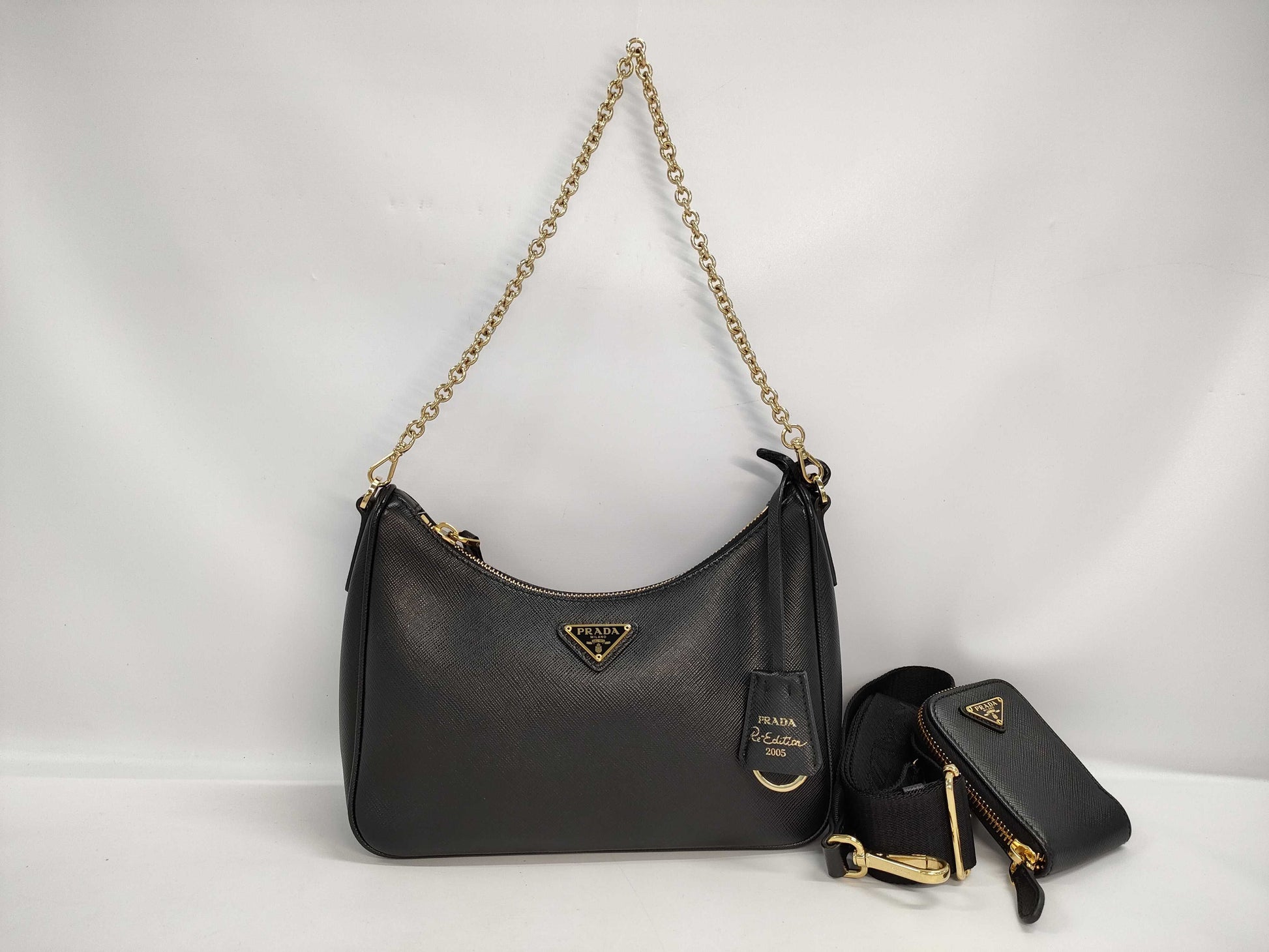 PRADA Saffiano Chain Shoulder Bag