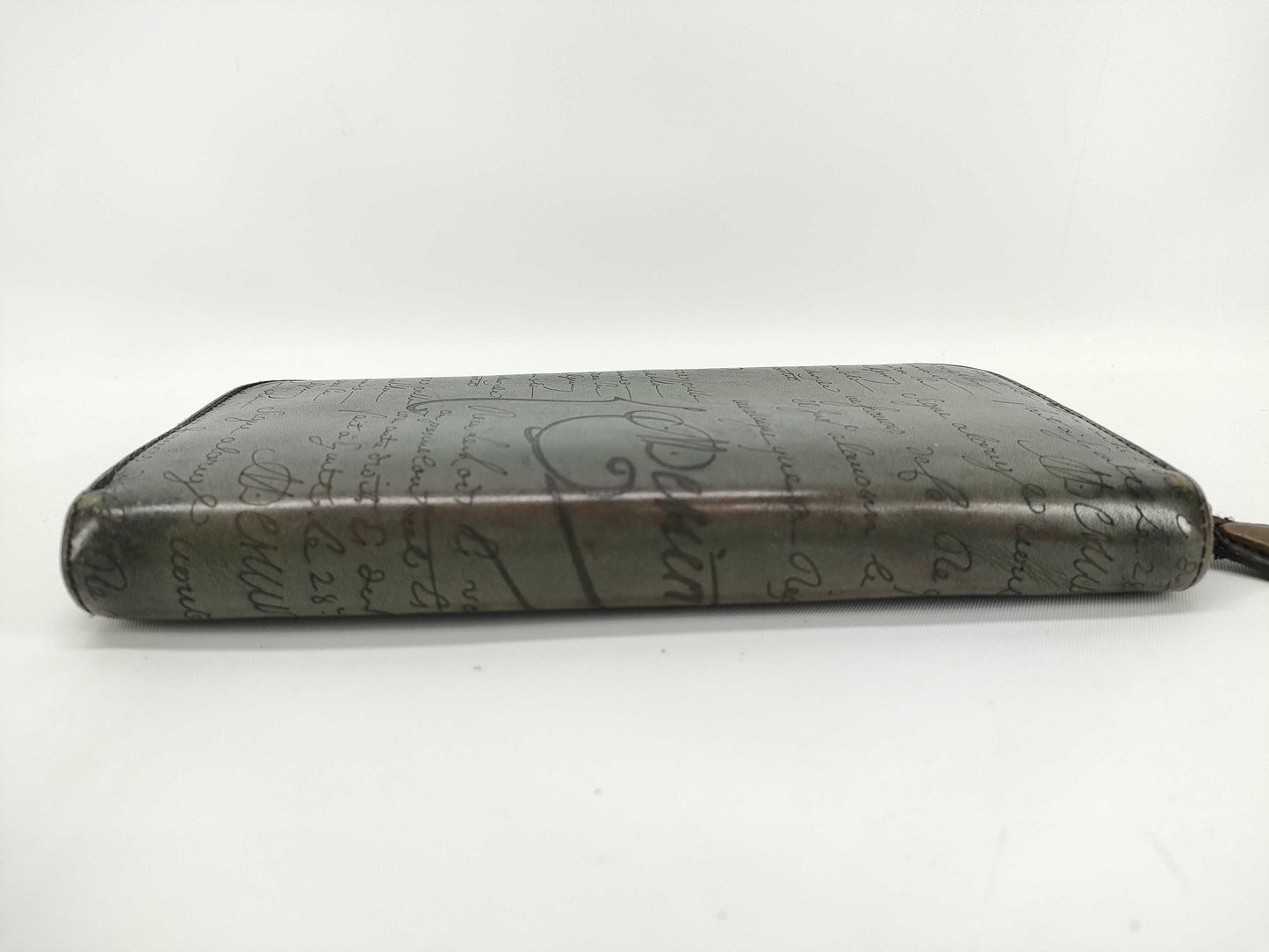 Berluti Calligraphy Round Zip Wallet