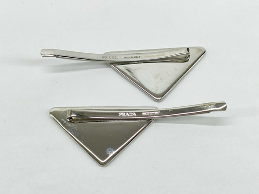 PRADA Prada Logo Hairpin. Accessories: Box, Dust Bag. Hair Accessory.