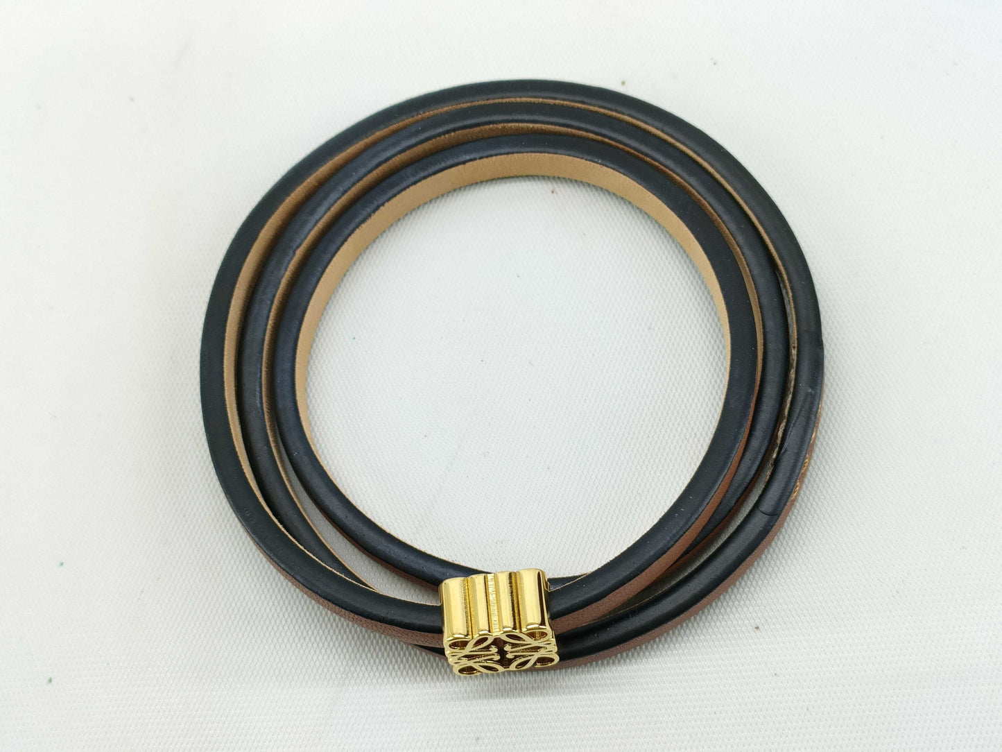 LOEWE Unused Loewe Twist Bangle Calfskin Bracelet/Bangle