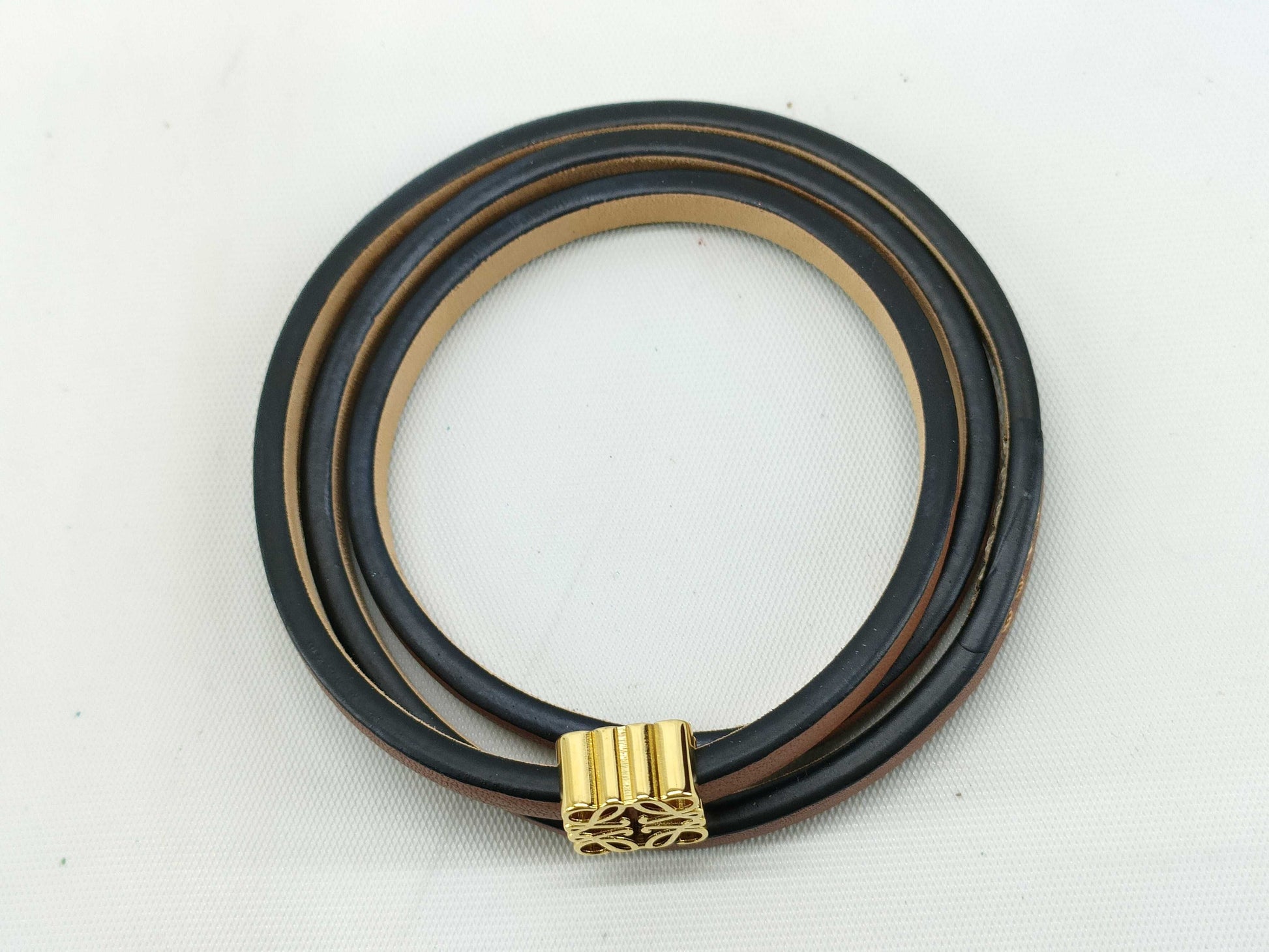 LOEWE Unused Loewe Twist Bangle Calfskin Bracelet/Bangle