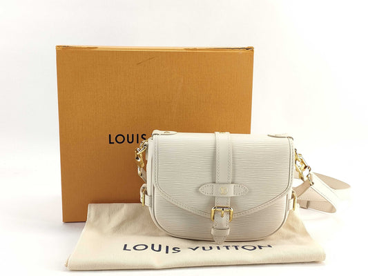 LOUIS VUITTON Epi Saumur BB M23746 RFID Bag. Accessories: Box, dust bag, and shoulder bag.
