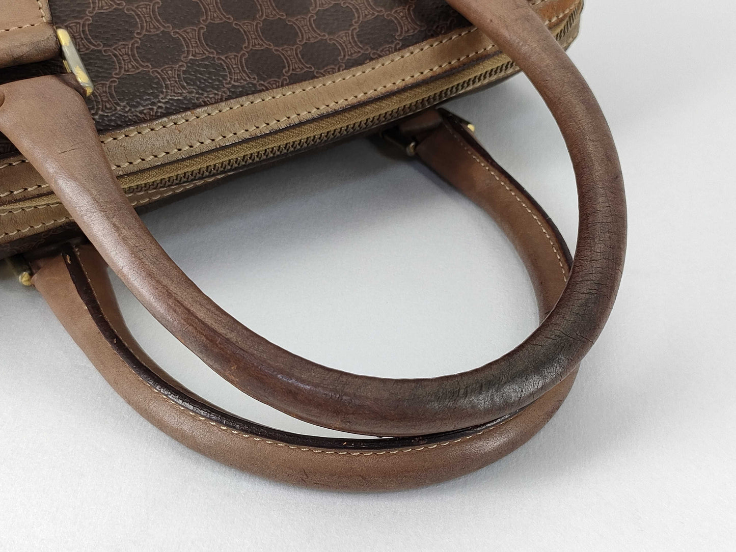 CELINE PVC Macadam Mini Boston Handbag