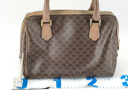 CELINE PVC Macadam Mini Boston Handbag