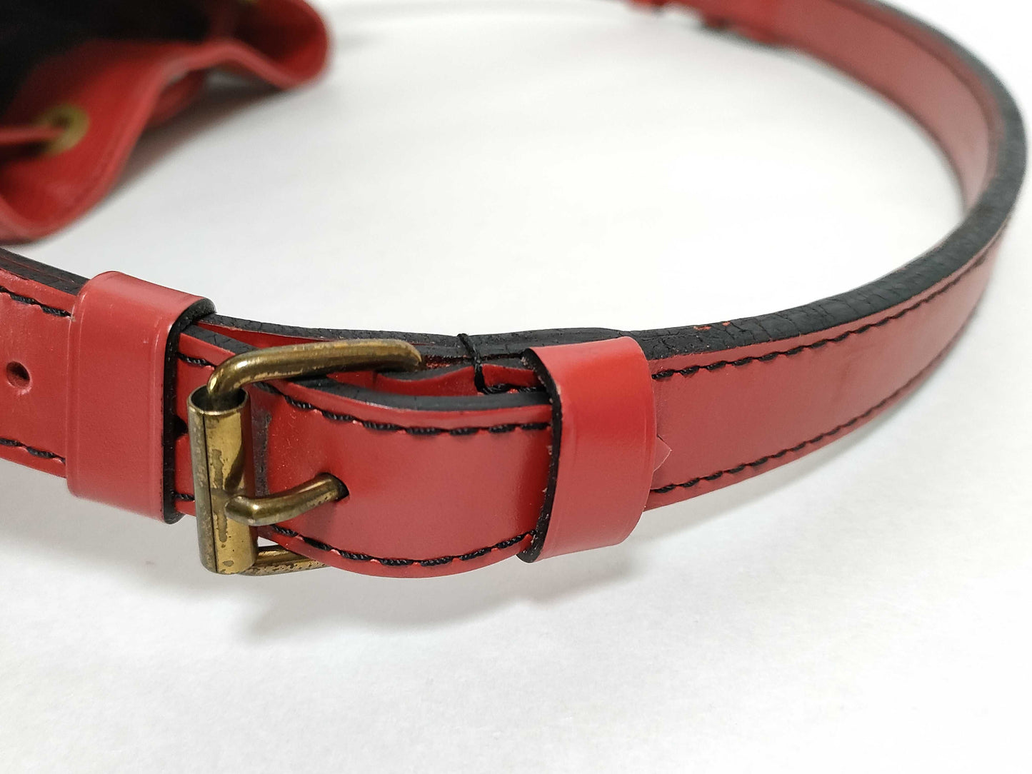 LOUIS VUITTON Epi LV Epi Petit Noe Shoulder Bag Red Shoulder Bag