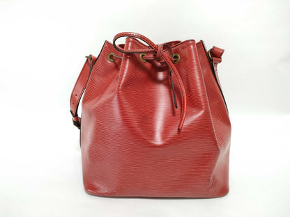 LOUIS VUITTON Epi LV Epi Petit Noe Shoulder Bag Red Shoulder Bag
