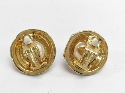CHANEL Coco Mark Faux Pearl Earrings 94P Earrings