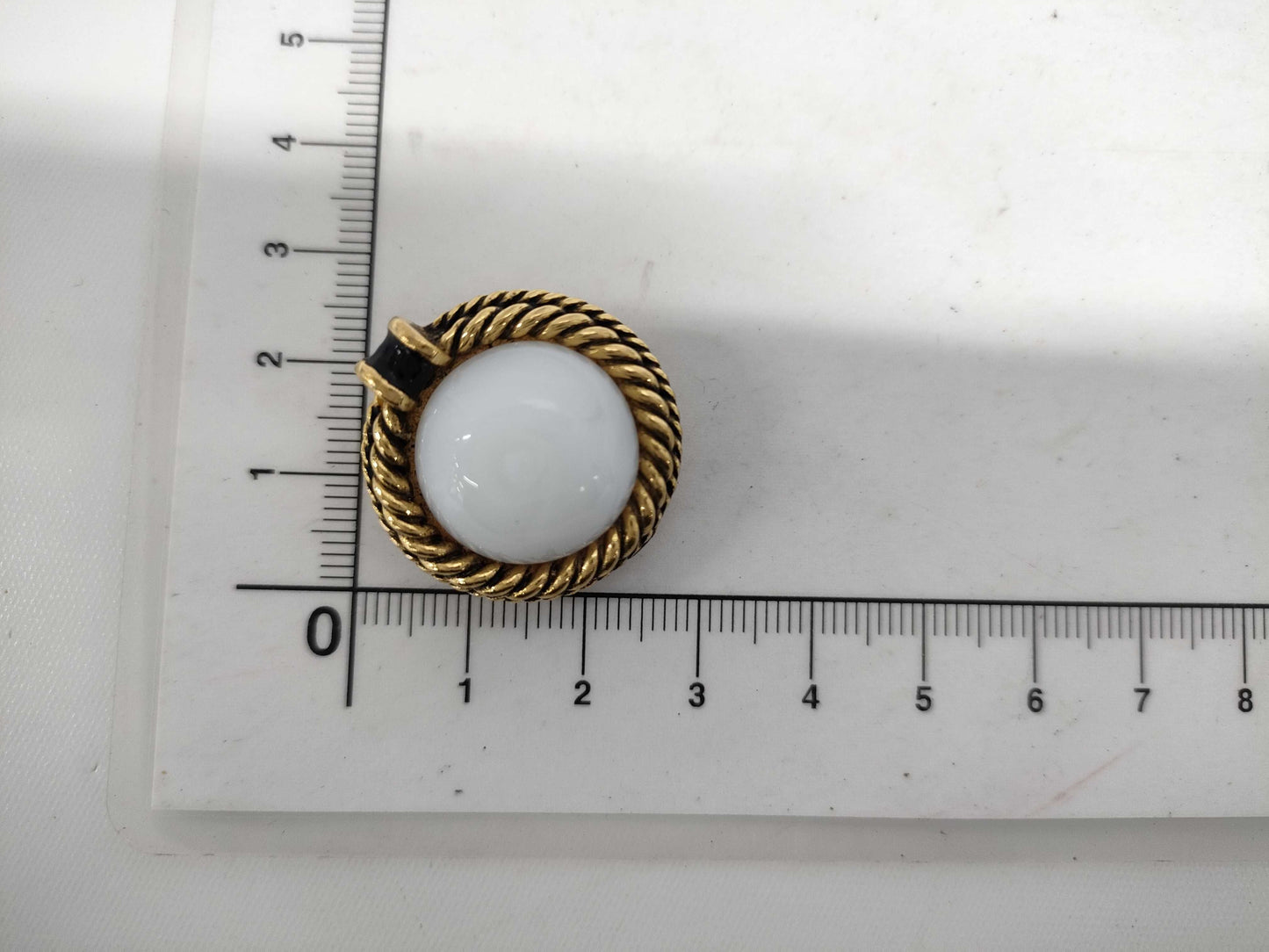 CHANEL Stone Round Earrings