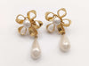 CHANEL CHANEL Earrings Flower Motif Pearl Swing GP Earrings