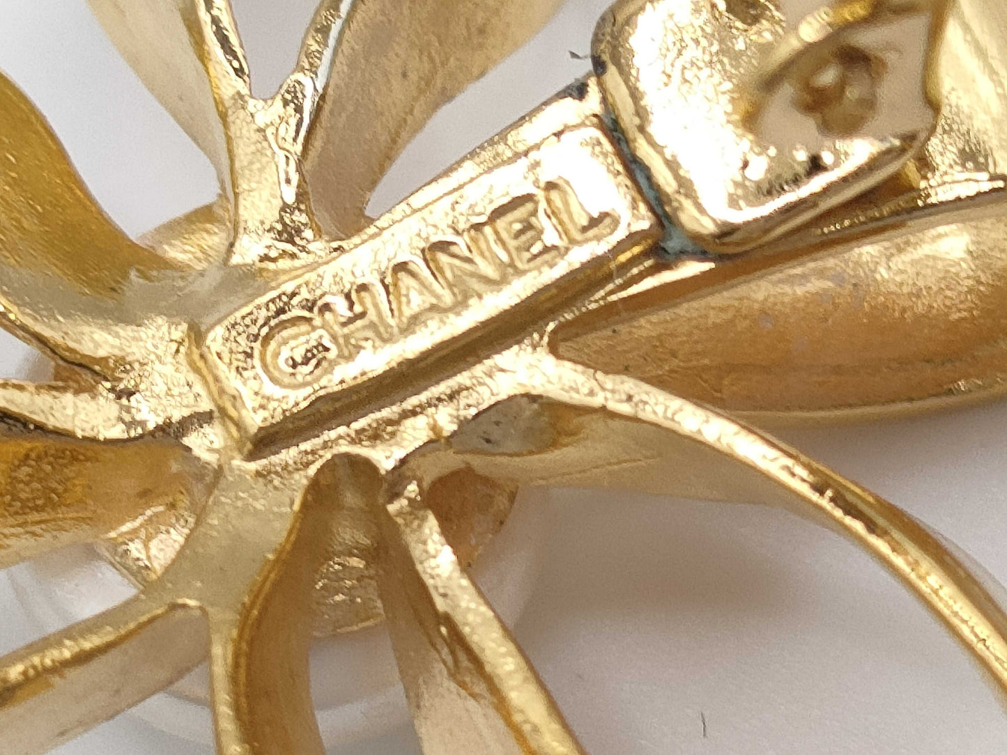 CHANEL CHANEL Earrings Flower Motif Pearl Swing GP Earrings