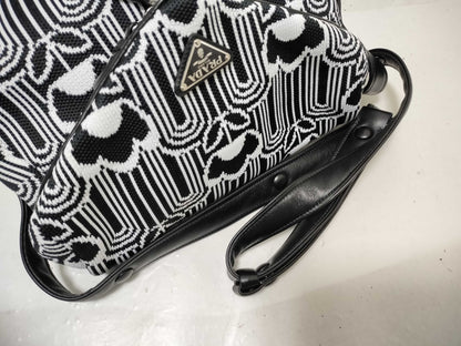 PRADA Shoulder Bag Black x White