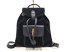 GUCCI 003・2058・0030 Leather Suede Bamboo Backpack in Black with Dust Bag