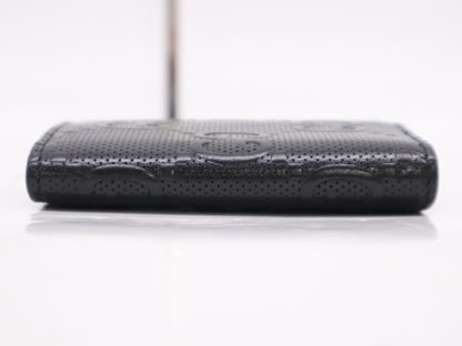 GUCCI 625565GG Embossed Key Case Black 1147 Key Case/Key Holder