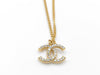 CHANEL Coco Mark Rhinestone Necklace with Box