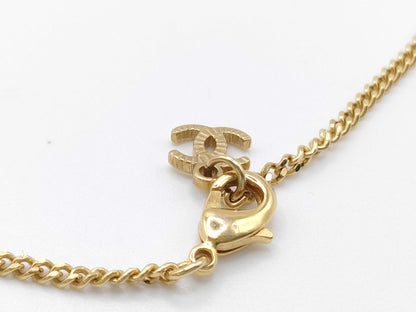 CHANEL Coco Mark Rhinestone Necklace with Box