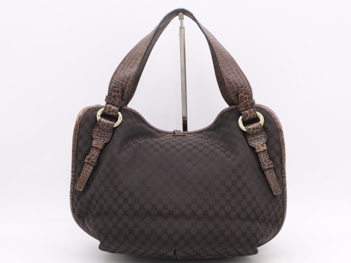 CELINE Canvas x Leather Bittersweet Macadam Tote Bag