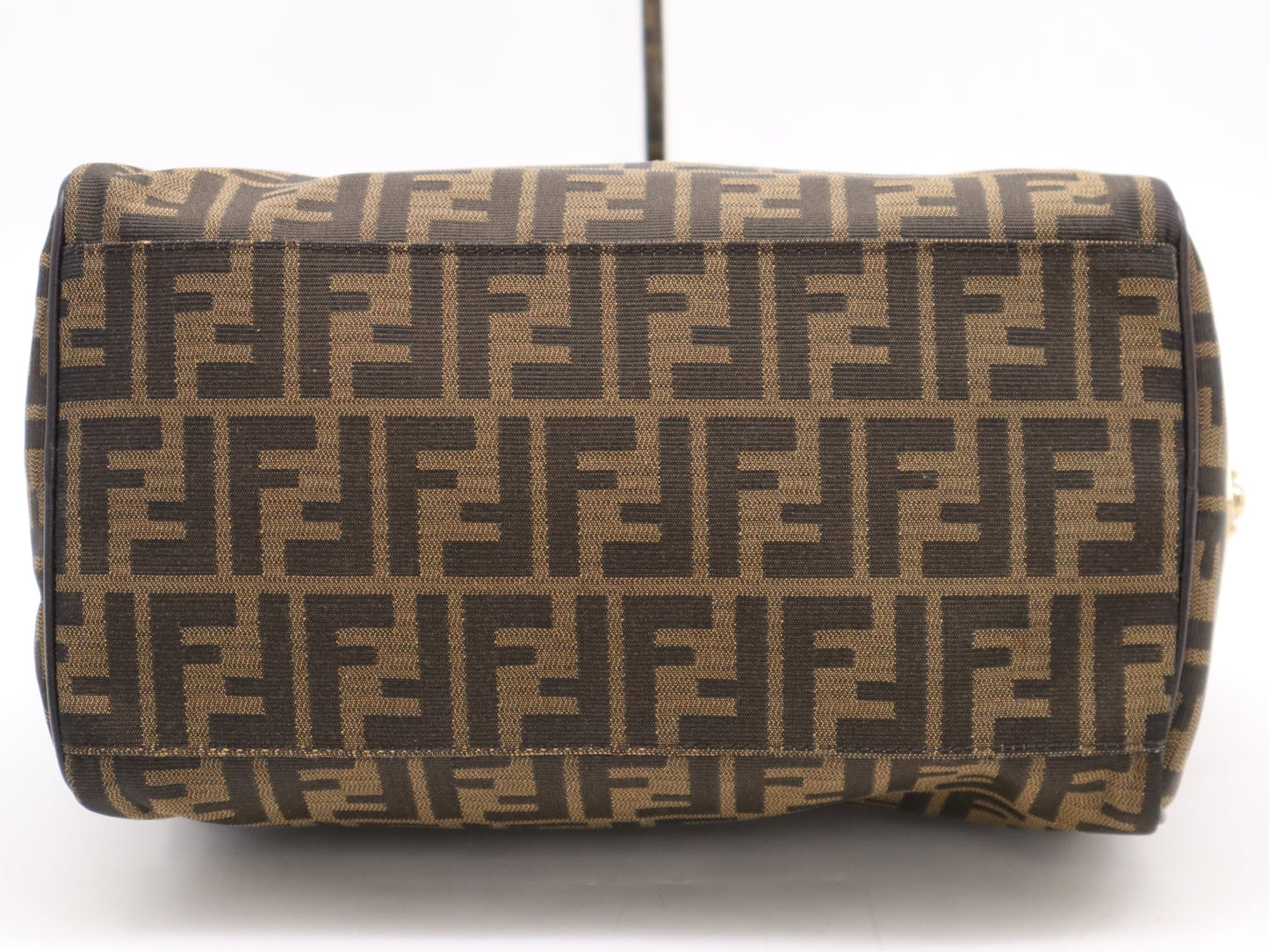 FENDI 8BL104 Zucca Mini Boston Bag, Brown, with Dust Bag