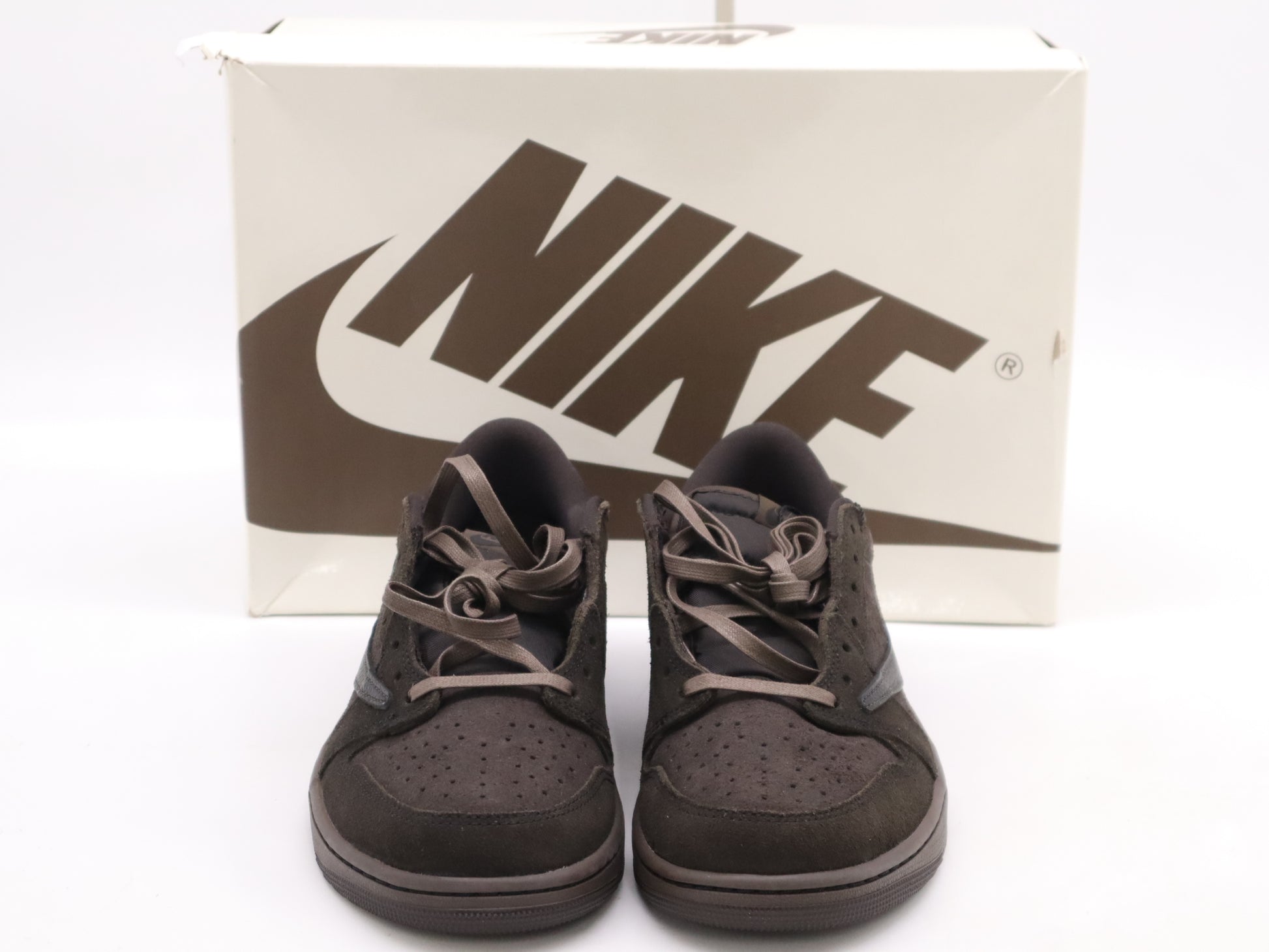 DM7866-202 Other Clothing Line Air Jordan 1 Low Travis Scott Suede Brown with Replacement Laces Size 28CM Sneakers