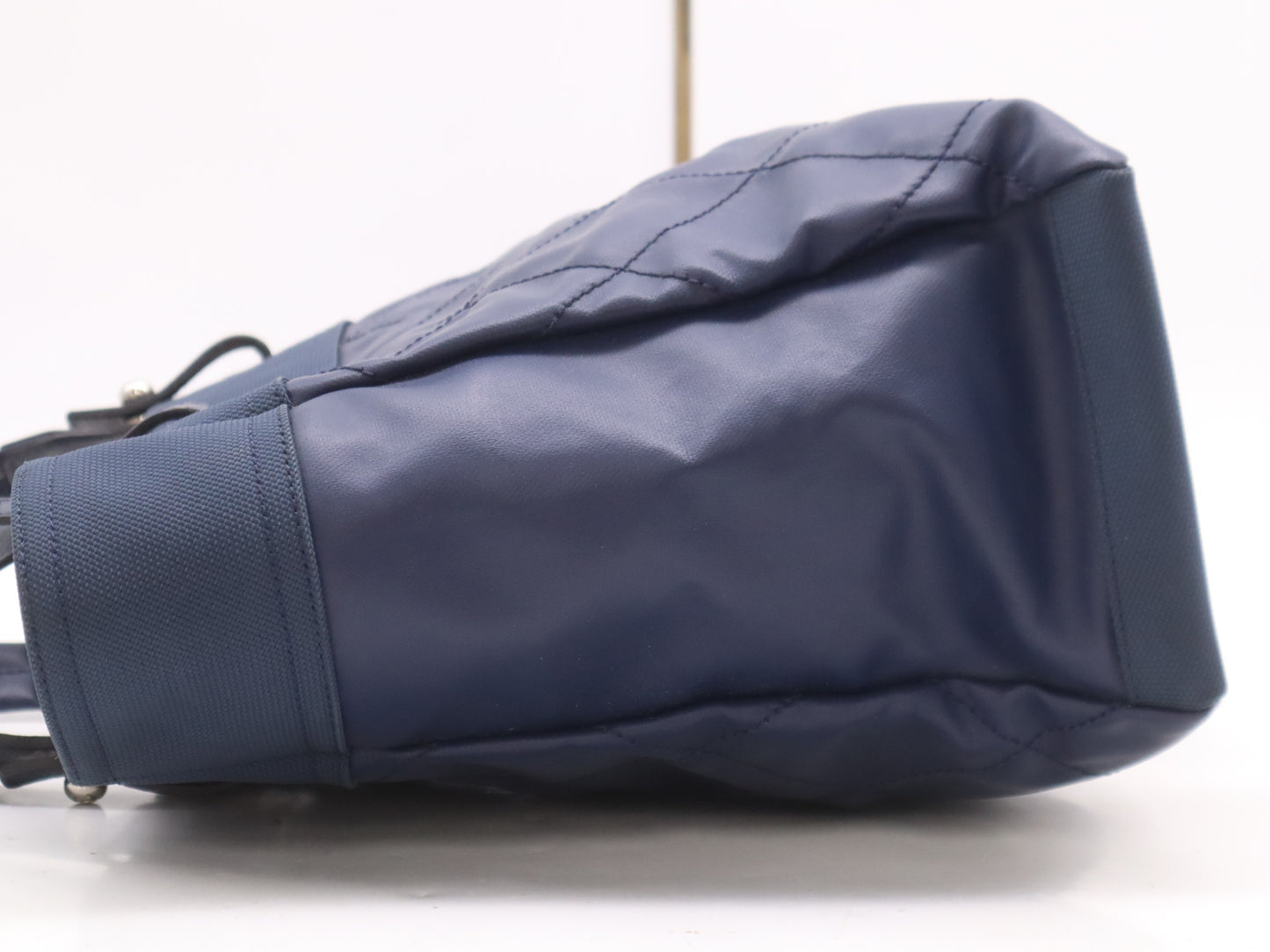 CHANEL Paris Biarritz Tote MM Leather Canvas with Silver Hardware and Navy Seal 15564244 Tote Bag