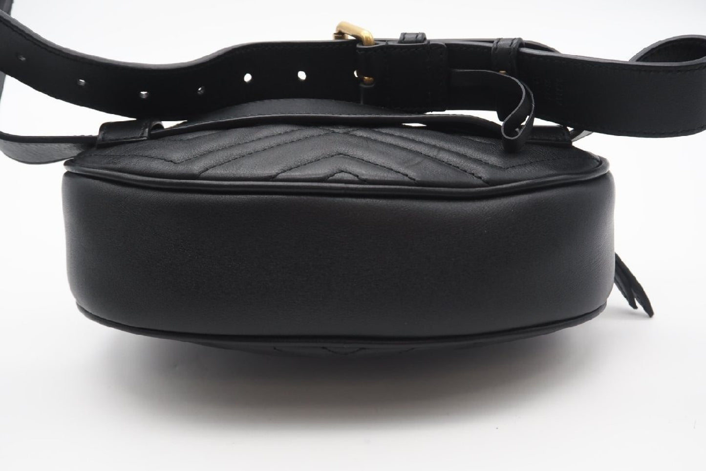 GUCCI 491294 Double G GG Marmont Quilted Belt Bag Black 498879 Waist Bag