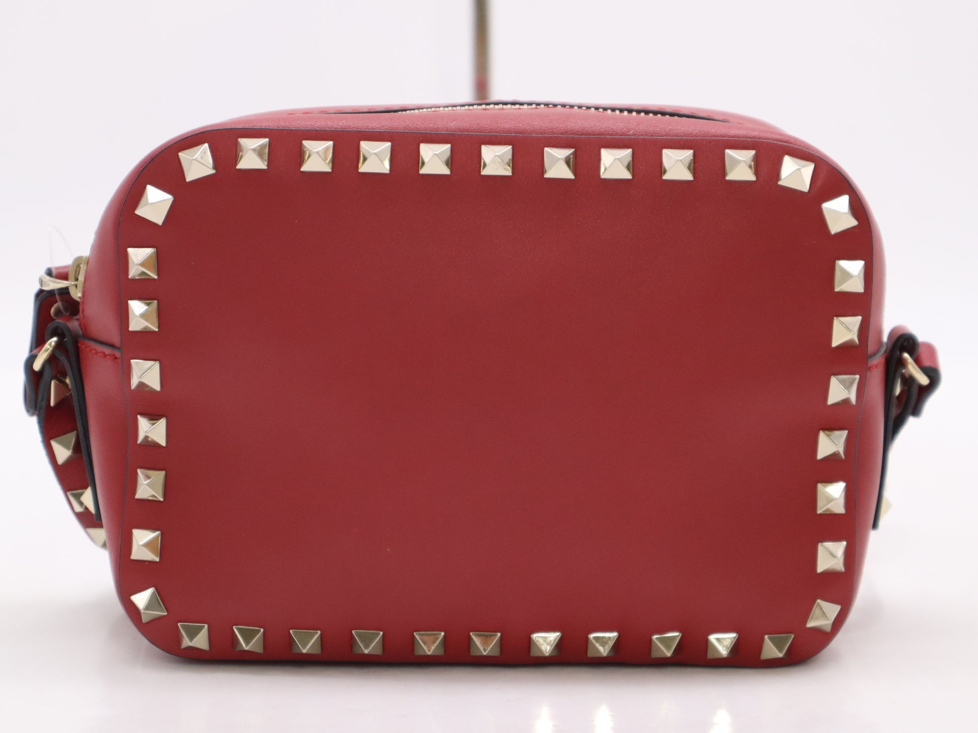 VALENTINO QW0B0809VSF Garavani Leather Rockstud Red Shoulder Bag
